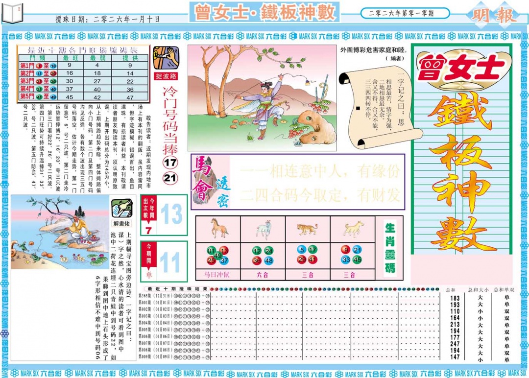 010期曾女士铁板神数A[图]