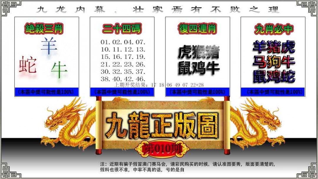 010期九龙正版图[图]