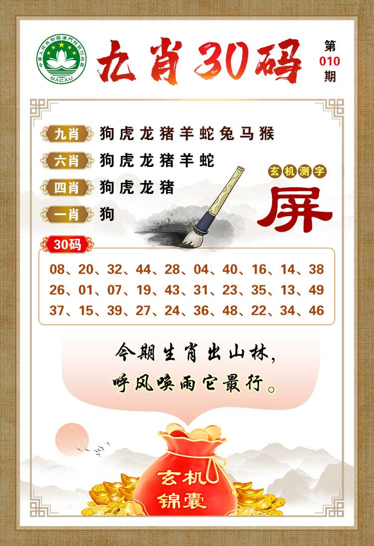 010期九肖30码[图]