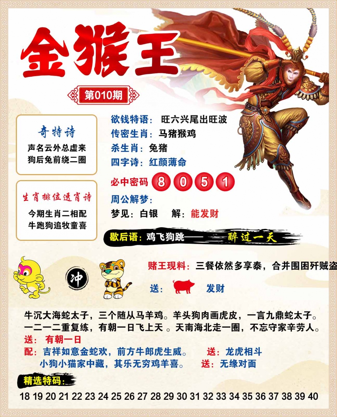 010期金猴王[图]