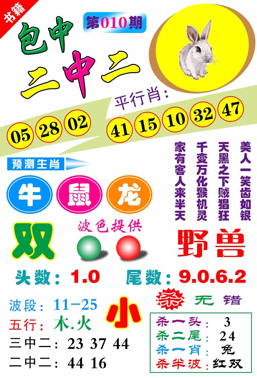 010期澳门预测生肖[图]
