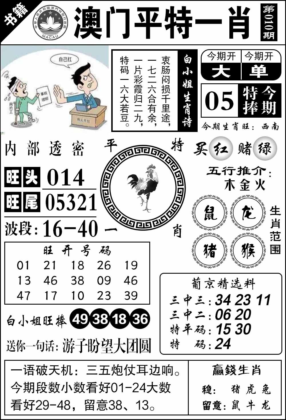 010期澳门内部透密[图]