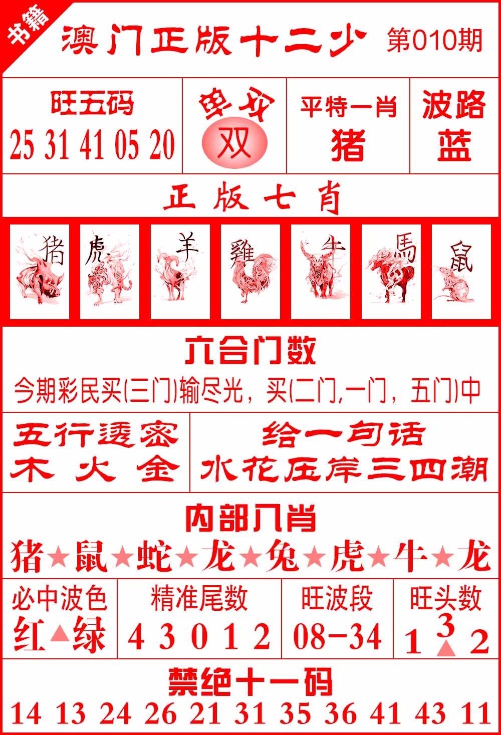 010期澳门十二少[图]