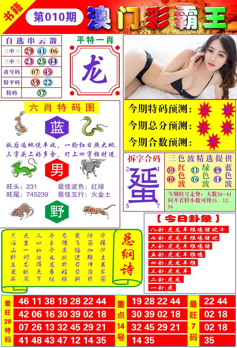 010期澳门彩霸王[图]