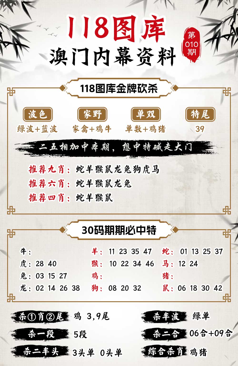 010期118内幕资料[图]