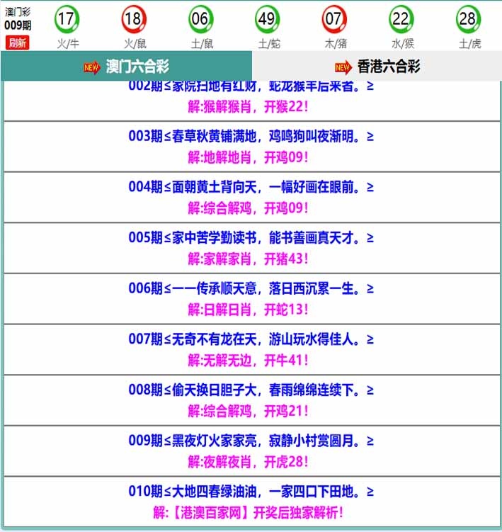 010期百家网玄机[图]